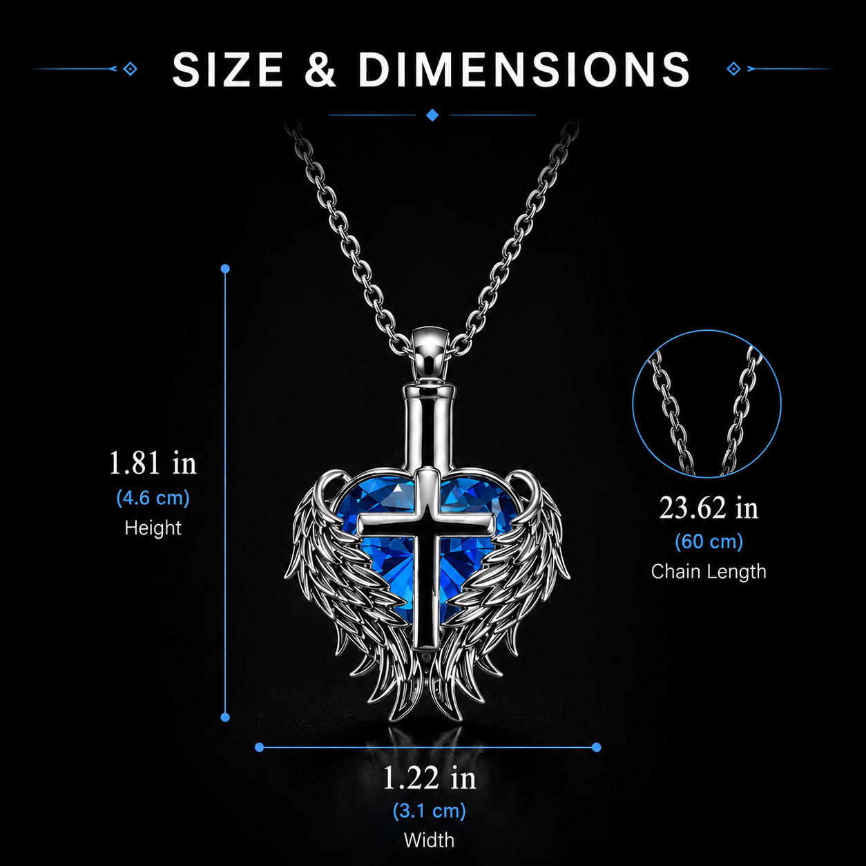 Cross Necklace with Interlaced Wings